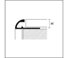 Typ RAF - Rundprofil Alu flex 22460601 Abschlussprofil (Bodenbelagspr